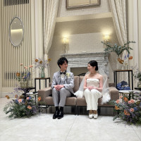 披露宴会場で二人