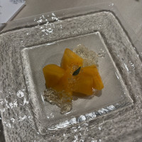 完熟フルーツのフレッシュコンポートとレモンバーベナのジュレ