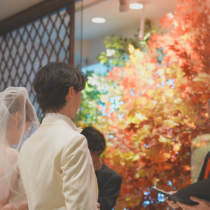 秋なので紅葉があしらわれてました|781528さんのInStyle wedding KYOTO/テイクアンドギヴ・ニーズウェディングの写真(2590473)