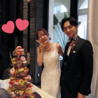 ドーナツを持ち込みして、タワーにしてもらいました。