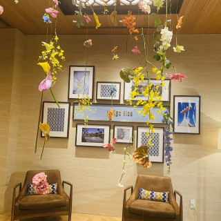 ウェルカムスペースの装花、こちらは追加オプションだそうです。