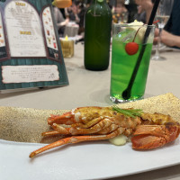 ドリンクとエビ