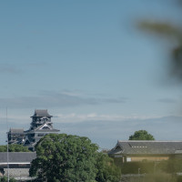 ガーデンから熊本城が見えます