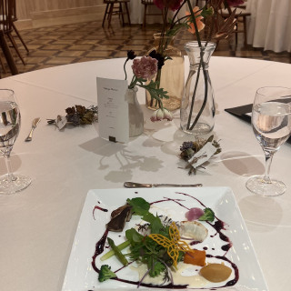 真鯛と地元野菜を使った料理をいただきました。