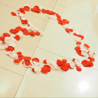 フラワーシャワー後にスタッフさんが作ってくれたハート