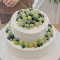 沢山こだわったウェディングケーキ、とっても美味しかった！