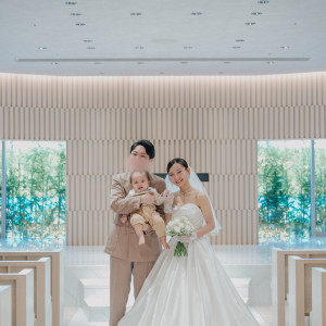 チャペルにて家族写真|781883さんのBRASS BLEU 東京(ブラスブルートウキョウ)●BRASSグループの写真(2596696)