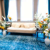 フラワービュッフェ後のメインテーブル装花