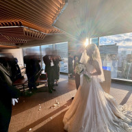 人前式。
眺望抜群！
日が差し込み綺麗でした。