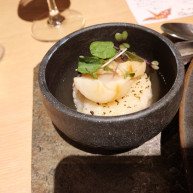 オプションで追加した帆立の焼きリゾット