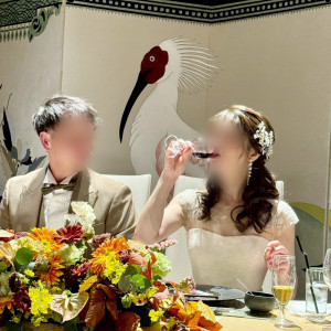 お色直し無しにしたので、わたしたちも飲食が楽しめました。|781973さんのTHE GRAND GINZA（ザ グラン銀座）の写真(2593770)