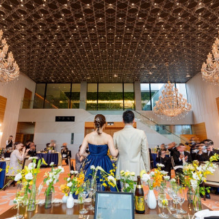 テーブルの装花やクロスなど希望通りで素敵な雰囲気でした