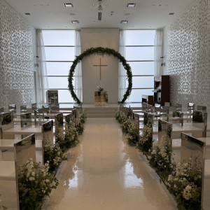 バージンロードに絨毯を引くと雰囲気を変えられるそうです。|781983さんのAILE d'ANGE NAGOYA（エル・ダンジュ ナゴヤ）の写真(2593840)