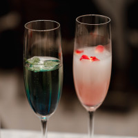 オリジナルカクテルです　とても素敵な色で作ってくれました