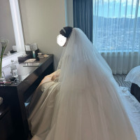 お部屋でのお支度でした。大きな鏡と白いライトが魅力的でした