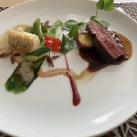 甘鯛のうろこ焼きと牛ステーキ