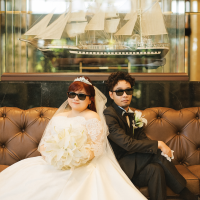 式場入り口での前撮り