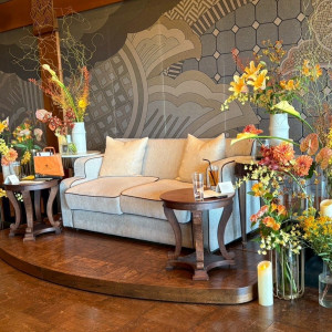 高砂の装花はとても鮮やかでお気に入りです|782185さんのTHE ORIENTAL TERRACE HIDEAWAY(ジオリエンタルテラス ハイダウェイ)の写真(2595324)