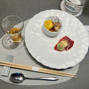 オードブル(鹿肉の生ハムや南瓜のクリーム、鮪出汁のジュレ)|782509さんのTHE CLASSICA BAY RESORT (ザ クラシカ ベイリゾート)の写真(2596209)