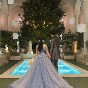 ガーデンでの夜のライトアップはとっても綺麗です！|782593さんのアーヴェリール迎賓館（名古屋）/テイクアンドギヴ・ニーズウェディングの写真(2596442)