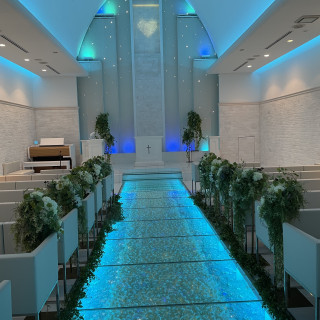 珍しいチャペル。青色なのが神秘的で美しかったです。