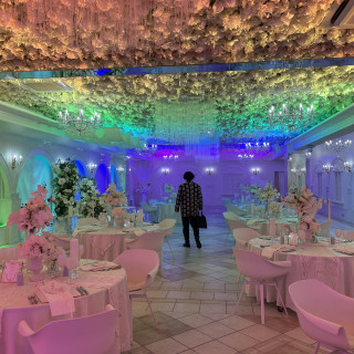 虹色に輝く天井