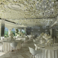 天井の花にビックリ