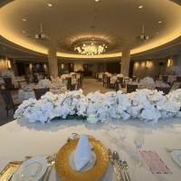 新郎新婦の席から見た披露宴会場。どの席も近く感じました。