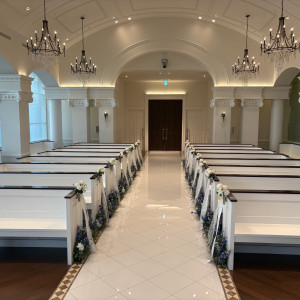 新郎新婦の場所から見たチャペル|782882さんのアヴァンセ リアン 東京 （AVANCER LIEN TOKYO）の写真(2630909)