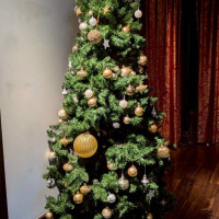 入り口入った正面に飾られたクリスマスツリー