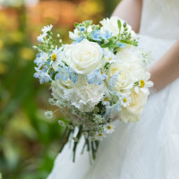 ウェディングドレスのブーケ