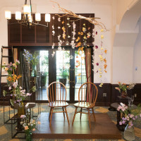 高砂には天井装花を加えました