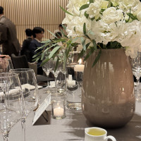 テーブル装花です。キャンドル追加しました