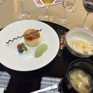 デザート、金目鯛ご飯、留椀|783405さんの明治神宮・明治記念館の写真(2600875)