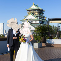 結婚式を挙げた方しか入れないエリアで写真撮影