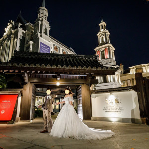夜の外観（ツーショット）|783743さんの百花籠（ひゃっかろう）- Neo Japanesque Wedding -の写真(2602105)