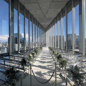 チャペルを初めて見学させていただいた時の写真です。|783752さんのアルモニーアンブラッセ ウェディングホテル/テイクアンドギヴ・ニーズウェディングの写真(2602167)