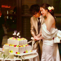 ケーキ入刀の時の写真です