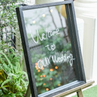 ウェルカムボードとして鏡