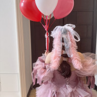 ドレスとヘアセット
ブーケじゃなくてバルーンで中座入場した