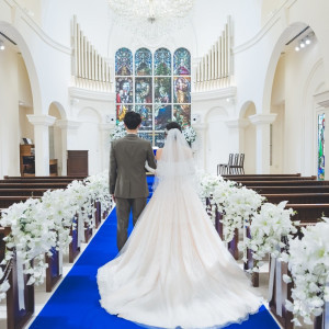 アニヴェルセルブルーのバージンロード|784338さんのアニヴェルセル 長野の写真(2605284)