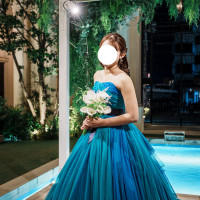 ガーデンプールのところで撮影