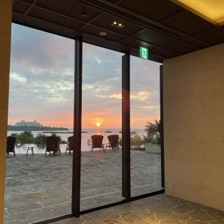 ホテルから見える綺麗な夕日