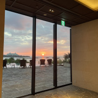 ホテルから見える綺麗な夕日