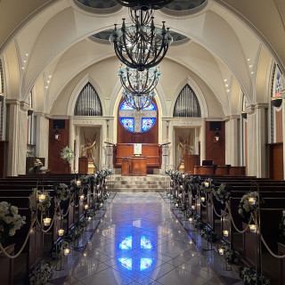 挙式会場、ライトアップあり