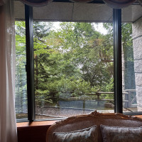 控室からの景色、緑豊か