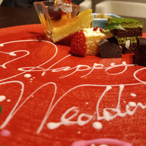 お祝いのデザートプレート|784774さんのBIANCARA HILLSIDE TERRACE(ビアンカーラ ヒルサイドテラス)の写真(2606471)