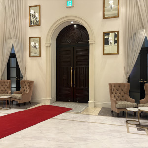 ロビーも白が基調でとても綺麗です。|784777さんのアクアテラス迎賓館（新横浜）/テイクアンドギヴ・ニーズウェディングの写真(2606476)