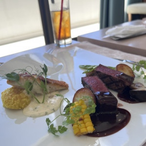 試食会でいただいたメインディッシュ。|784839さんのヴォヤージュ ドゥ ルミエール北谷リゾートの写真(2607052)
