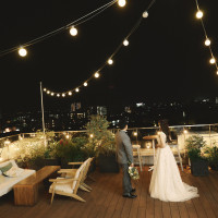 夜のテラス撮影